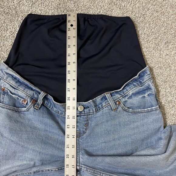 Abercrombie & Fitch Maternity Jeans Womens 29 Blue The Ankle Straight Distressed - Picture 12 of 12